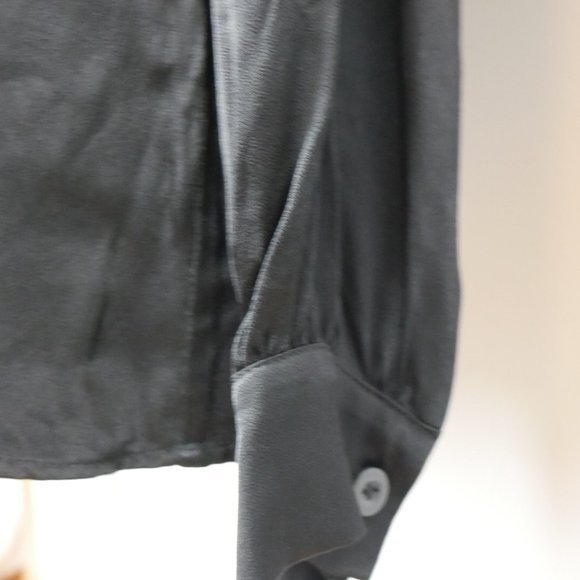 Sui by Anna Sui Black Blouse Silky with Lace and Embroider Details Large - Picture 11 of 16